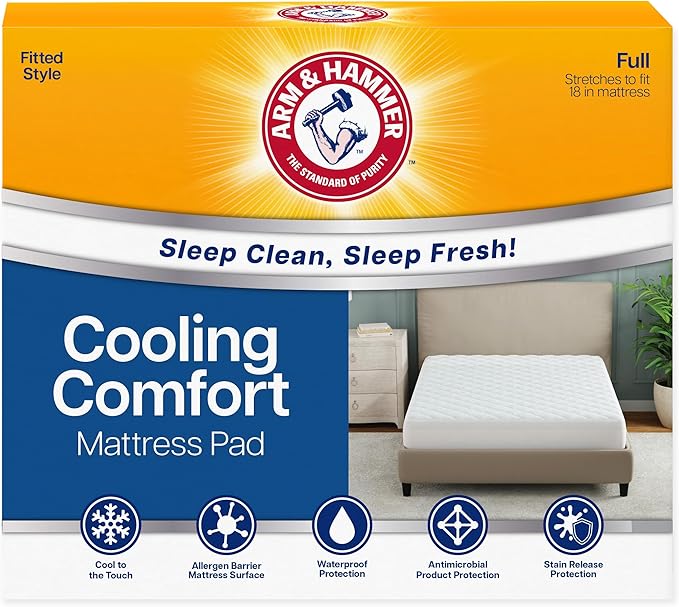 Arm & Hammer Cooling Comfort Mattress Pad, Waterproof, Full