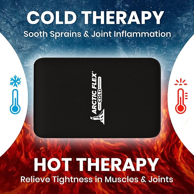 Arctic Flex Large Ice Packs for Injuries Reusable (17" x 12") Durable Gel Soft Ice Pack for Injuries Relief, Hot/Cold Therapy - Flexible Cold Packs, Adjustable for Back, Knee or Shoulder Pain Relief