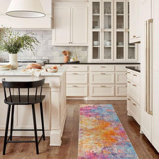Lahome Modern Abstract Runner Rug - 2x7 Colorful Rug Runners for Hallways Non Slip Laundry Room Rug Washable Carpet Runner, Rainbow Soft Non Skid Indoor Runner for Bedroom Kitchen Bathroom