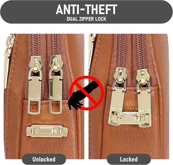 INICAT Travel Small Crossbody Sling Bags Women Cross Body Purses Passport Holder Vegan Leather Fanny Packs Birthday Gifts