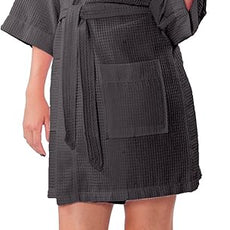 Turquaz Lightweight Short Robes For Women Waffle Kimono Bathrobe - Soft, Fast-Drying, Long-Lasting Cotton Blend