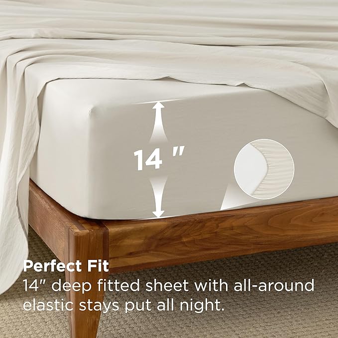 Bedsure King Size Comforter Set, Beige Soft Prewashed Bedding for All Seasons, 7 Pieces Warm Winter Down Alternative Bed Set, Fluffy Bed in a Bag with Sheets, Pillowcases & Shams