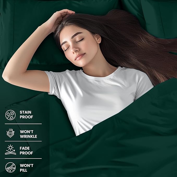 Utopia Bedding King Bed Sheets Set - 4 Piece Bedding - Brushed Microfiber - Shrinkage and Fade Resistant - Easy Care (Emerald Green)