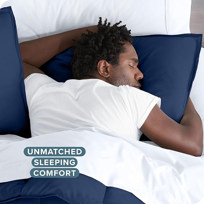 Bare Home Bedding Duvet Cover Full Size - Premium 1800 Super Soft Collection - Lightweight, Cooling Duvet Cover - Soft Breathable Bedding (Full, Dark Blue)