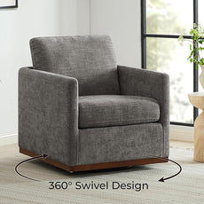 CHITA Swivel Accent Chair, FSC Certified Mid Century Modern Arm Chair for Living Room and Bedroom, Fully Assembled, Grey