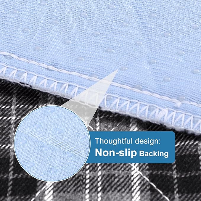 OUTCREATOR® Washable Bed Pads 34" x 76" (Pack of 2), Incontinence Mattress Protector, Anti-Slip Waterproof Underpads for Adults Kids Elderly Pets, Absorbency & Reusable Bedwetting Pads (Black Plaid)