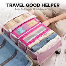 Suitcase Organizer, Travel Luggage Organizer Hanging Shelves Packing Cube Closet/Collapsible Portable Travel Organizer for Carry-on