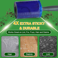 Lint Roller Pet Hair Value Pack of 250 Sheets, Extra Sticky Lint Remover for Dog & Cat Fur, Clothes, Furniture, Couches Reusable Lint Remover for Fuzz, Fluff & Hair (Blue)