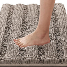 H.VERSAILTEX Bathroom Rugs Bath Rugs for Bathroom Non Slip Bath Mats Extra Thick Chenille Striped Rug 17