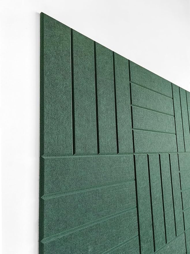 Felt Bulletin Board Tiles | Modern Cork Board Alternative | Large Cork Boards for Walls | Aesthetic Felt Wall Panels for Office & Home Decor | Pinboard & Photo Board (12-Pack) | Aurora Green