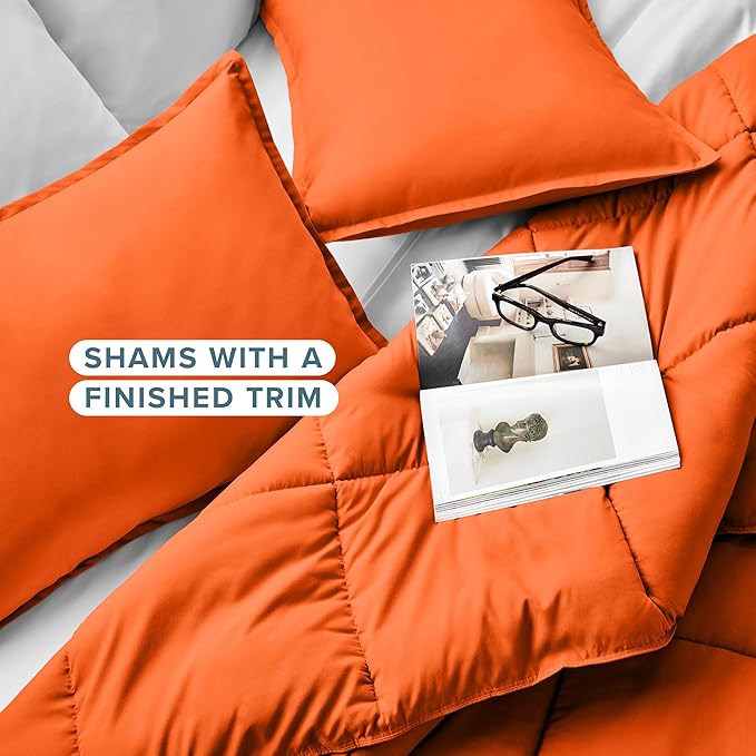 Bare Home Comforter Set - Twin/Twin Extra Long Size - Ultra-Soft - Goose Down Alternative - Premium 1800 Series - All Season Warmth (Twin/Twin XL, Orange)