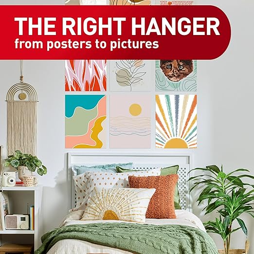 Command Poster Strips, Damage Free Hanging Poster Hangers, No Tools Wall Hanging Strips for Posters, 256 White Adhesive Strips (Pack of 4)