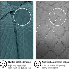 HORIMOTE HOME Quilt Queen Size Teal Blue, Lightweight Quilts for Summer Ultra-Soft Microfiber Modern Style Quilted Clouds Pattern Bedspread Quit Set 3 Pieces(1 Quilt and 2 Pillow Shams)