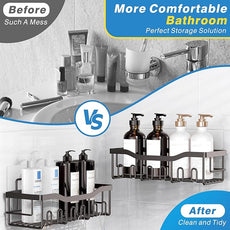 EUDELE 5-Pack Rustproof Stainless Steel Shower Caddy – No Drill Adhesive Bathroom Organizer with Large Capacity, Spacious Shower Shelves for Inside Shower, Kitchen & Home Decor Storage-XL Size