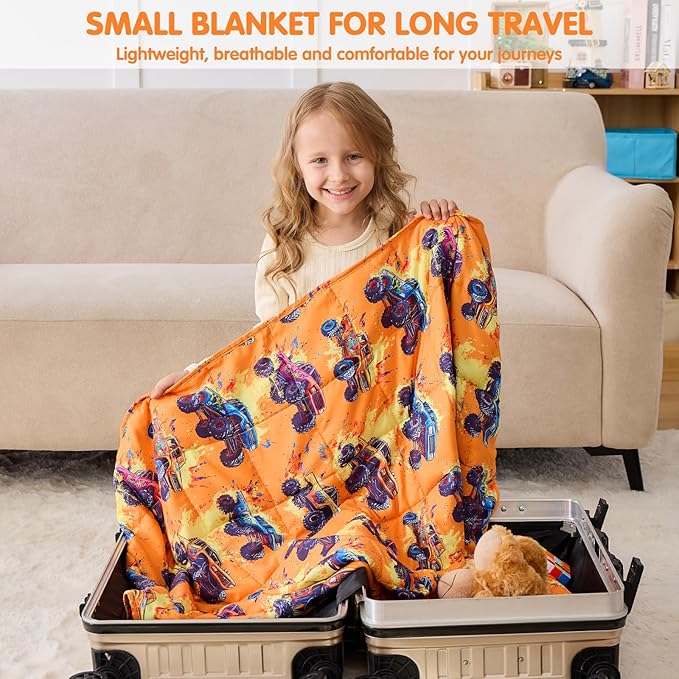 yescool Truck Car Weighted Blanket 7 Pounds Cooling Weighted Lap Blanket, Heavy Blanket for Sleeping, Breathable Weighted Throw Blanket Gift for 60-80lbs, 40"x60"