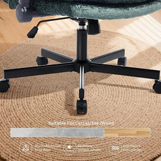 Criss Cross Chair with Flip-Up Arms and Lockable Wheels, Plush Fabric Cross Legged Office Desk Chair,Wider 125°Tilting Adjustable Swivel Computer Chair for Home, Apartment, Bedroom,Green