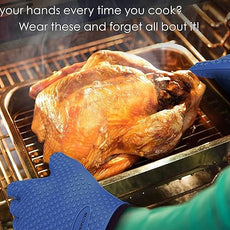 KITCHEN PERFECTION Silicone Smoker Oven Gloves -Extreme Heat Resistant BBQ Gloves -Handle Hot Food Right on Your Smoker Grill Fryer Pit|Waterproof Oven Mitts Grill Gloves |Superior Value Set+3 Bonuses
