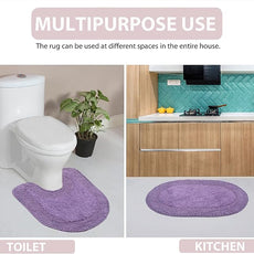 Home Weavers Double Ruffle Collection 100% Cotton Bathroom Rugs Set, Washable Rug, Extra Soft and Absorbent Bath Rug, Kitchen Mat, Bath Mat Set, Bath Floor Mat Non Slip, 20