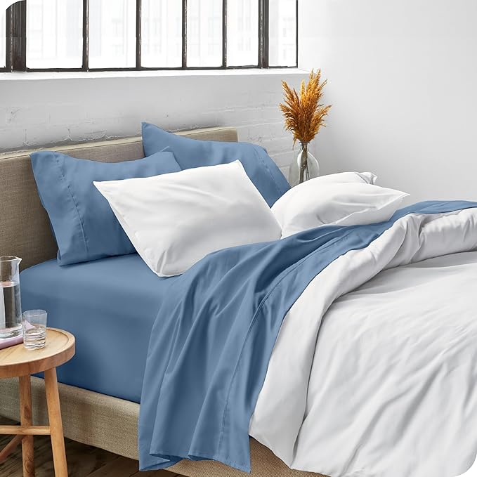 Bare Home Twin XL Sheet Set - College Dorm Size - Luxury 1800 Ultra-Soft Microfiber Twin Extra Long Bed Sheets - Deep Pockets - Easy Fit - Extra Soft - 3 Piece Set - Bed Sheets (Twin XL, Coronet Blue) BareHome