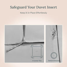 California Design Den 100% Cotton Duvet Cover King Only - Winner Good Housekeeping Best Bedding Awards 2025, 400 Thread Count, Sateen Bedding Duvet Covers, Button Closure & Corner Ties - Light Grey