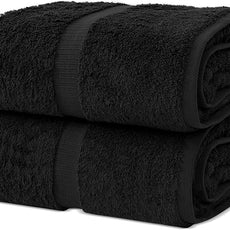 Chakir Turkish Linens, 100% Cotton Premium Quality Turkish Bath Sheets (35''x70'' Large Bath Sheet Towels - Black)