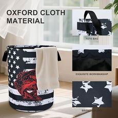 Bass Fish Laundry Basket Foldable Oxford Cloth Tote Bag Laundry Hamper Clothes Storage Bucket Organizer For Bathroom/Laundry Storage/Bedroom 19.6x15.7 Inch