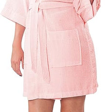 Turquaz Lightweight Short Robes For Women Waffle Kimono Bathrobe - Soft, Fast-Drying, Long-Lasting Cotton Blend