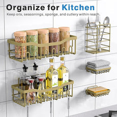 EUDELE 5-Pack Rustproof Stainless Steel Shower Caddy – No Drill Adhesive Bathroom Organizer with Large Capacity, Spacious Shower Shelves for Inside Shower, Kitchen & Home Decor Storage-XL Size