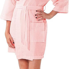 Turquaz Lightweight Short Robes For Women Waffle Kimono Bathrobe - Soft, Fast-Drying, Long-Lasting Cotton Blend