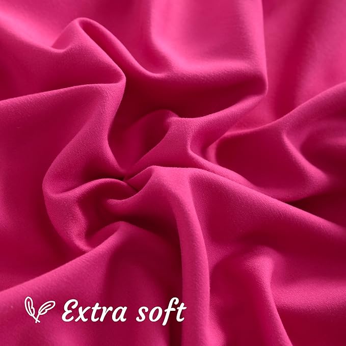 NTBAY King Pillow Cases Set of 2, 2 Pack Brushed Microfiber 20x40 Pillow Cases, Soft, Wrinkle, Fade, Stain Resistant Magenta Pillow Cases with Envelope Closure, 20x40 Inches, Magenta