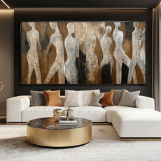 CHUDANHAO Black Line Wall Decor Brown Canvas Wall Art Figure Wall Decorations 29