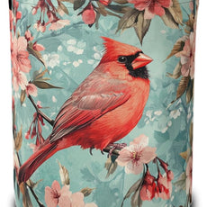 Vintage Cardinal Bird Laundry Basket, Flowers Oxford Cloth Laundry Hamper With Handle Foldable Portable Clothes Storage Basket Storage Bag For Laundry Room/Bathroom/Bedroom/Dormitories