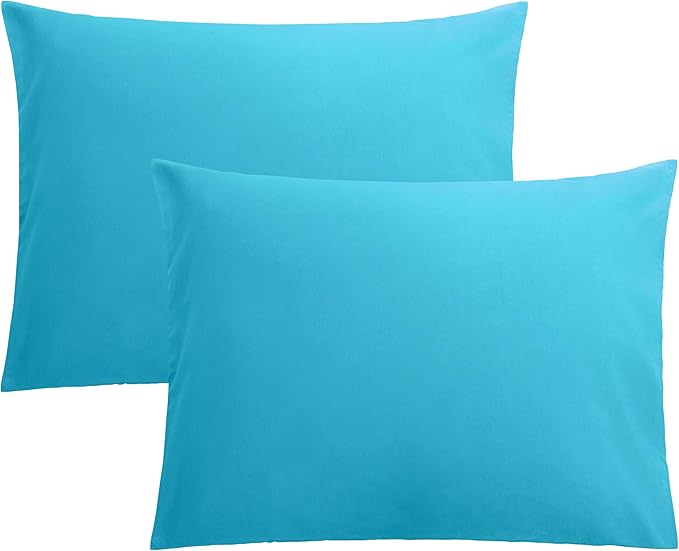 FLXXIE Microfiber Pillow Cases Standard Size, Soft Pillowcases with Envelope Closure, Wrinkle, Stain Resistant Pillow Covers, 20x26, Blue