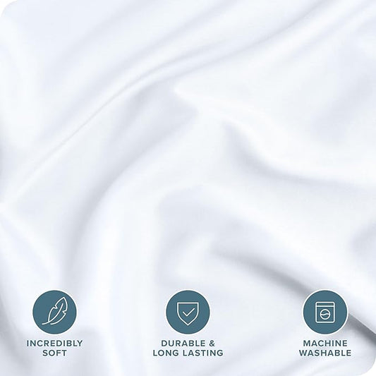 Bare Home Bedding Duvet Cover Full Size - Premium 1800 Super Soft Collection - Lightweight, Cooling Duvet Cover - Soft Breathable Bedding (Full, White)
