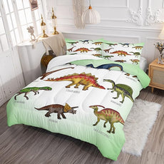 CVHOUSE Dinosaur Bedding Set,Dinosaur Comforter,Dinosaur Comforter Set Twin,Microfiber Quilt Set with 1 Comforter and 2 Pillow Cases- 3 Piece