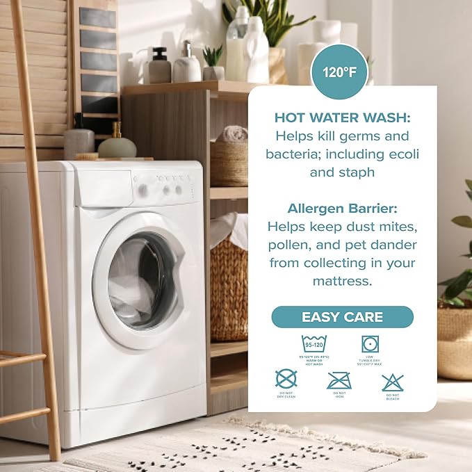 Bare Home Twin Extra Long Mattress Protector - 100% Waterproof & Breathable - Cooling Mattress Cover - Protects Against Spills - Vinyl Free - Dorm Essentials - Protect Your Mattress (Twin XL, White)