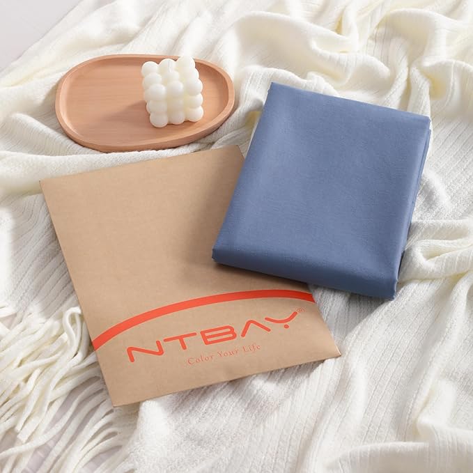NTBAY Queen Cotton Pillowcases - Envelope Closure 20x30 Pillowcases Set of 2, Breathable and Soft Bed Pillow Cases, Denim Blue