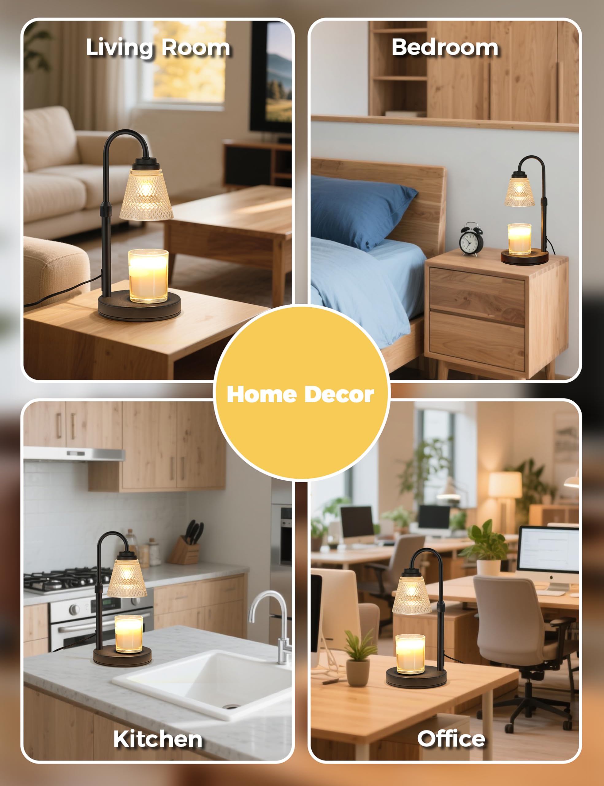 Candle Warmer Lamp with Timer Dimmer, Birthday Gifts for Mom Women Friend Sister, House Warming Gifts, Wax Melt Warmer, Office Apartment Dorm Room Home Decor Dormly