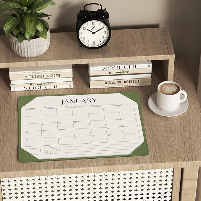 Jotsome Desk Calendar 2026 with Desktop Mat, Desk Pad Calendar From 2026 to Jun 2027 14x10.5 inch, Desk Blotter Calendar for Home Office and School, Easy Planning, Gift for the Holidays or Christmas, Green