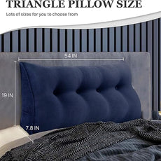 10 lbs Thickened Wedge Pillow Headboard Body Positioner Triangular Reading Pillow Bed Bolster Pillow for Sitting in Bedwith Removable Cover Gift for Mom Backrest Cordury Blue Full