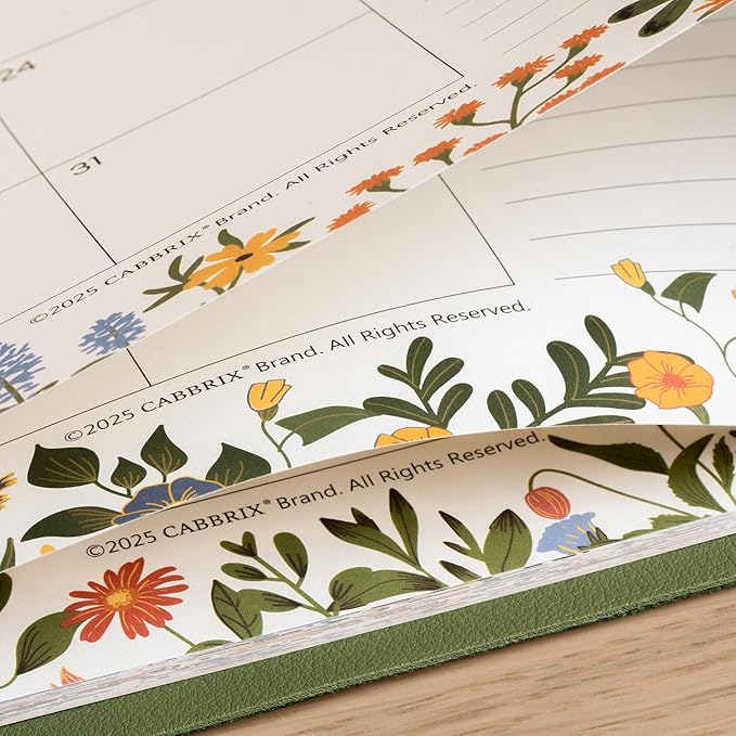 Desk Calendar 2026 with Desktop Mat, Cabbrix Large Desk Pad Calendar 15 x 12 Inch Runs From January 2026 to June 2027, Floral Design Calendar 2026 for Home School and Office (Green)