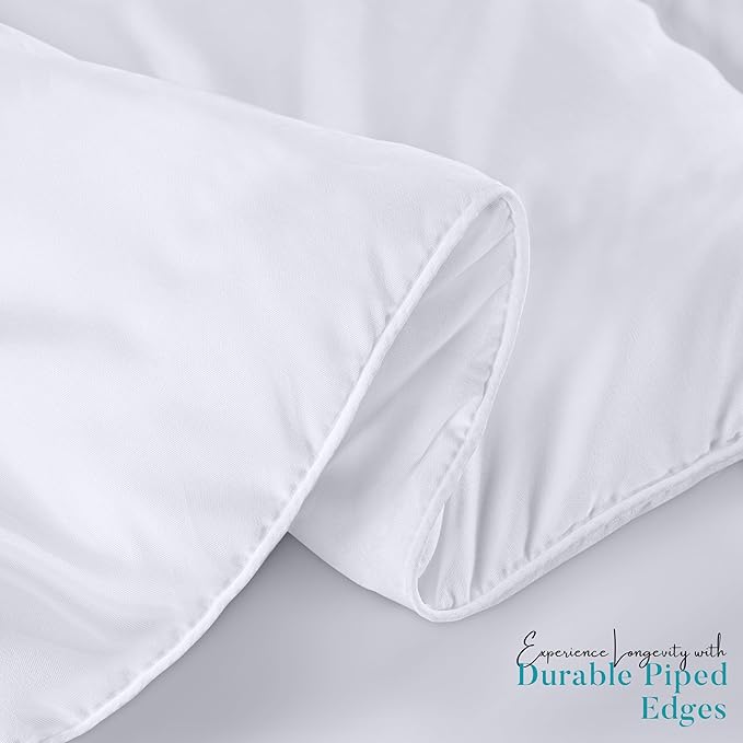 Utopia Bedding Comforter Duvet Insert, Quilted Comforter with Corner Tabs, Box Stitched Down Alternative Comforters Twin Size (White, Pack of 2)