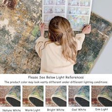 Lahome Modern Abstract Kitchen Runner Rugs Non Skid Washable, 2x6 Rug Runners for Hallways Bathroom Laundry Room, Non Slip Indoor Floor Carpet Runner for Bedroom Home Decor, Red/Multi