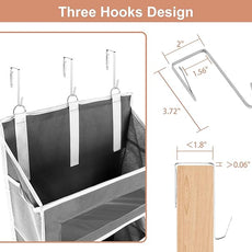 5-Tier Over The Door Storage Organizer with 10 Side Mesh Pockets, 48 lbs Load Capacity, 3 Hooks Design, Door Hanging Organizer with Clear Windows for Bathroom, Bedroom, Nursery, Kitchen-Grey