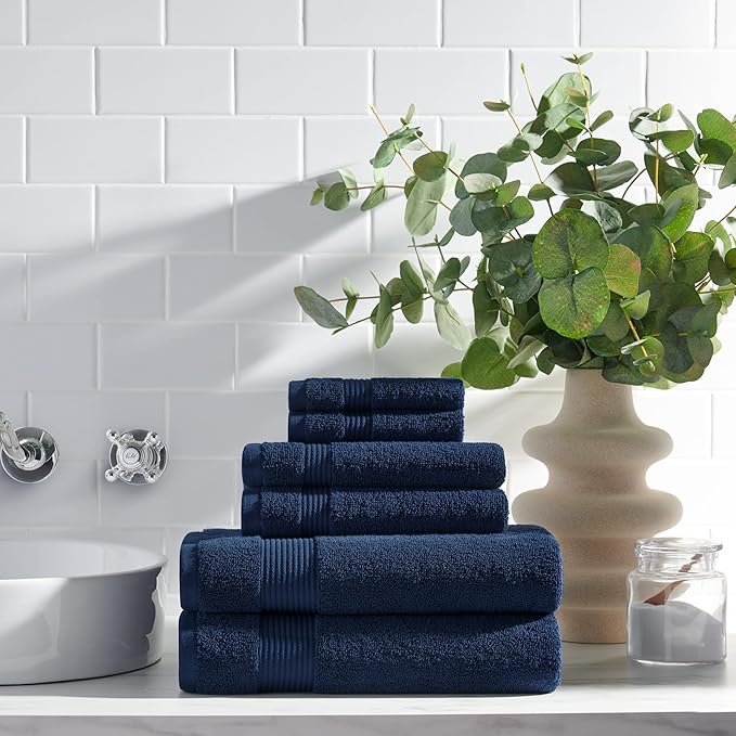 Arkwright Bath Washcloths 12 Pack - (Bulk Case of 60) Super Soft 100% Cotton, 600 GSM Quick Dry & Absorbent, Luxury Face & Body Wash Cloth Towels for Hotels, Spa, and Vacation Rental, Lapis Navy