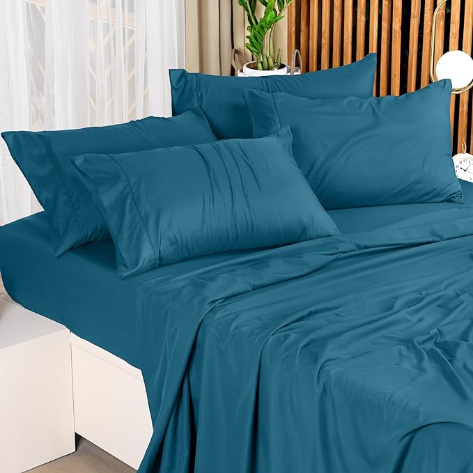 Utopia Bedding Full Sheet Set – 4 Piece Bed Sheets for Full Size Bed, Soft and Breathable Microfiber, Includes 1 Fitted Sheet, 1 Flat Sheet and 2 Pillowcases (Denim Blue)