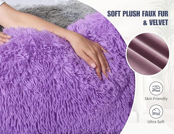 Purple Body Pillow for Day Bed Queen Bed Set 20x54 King Size Lumbar Pillows Hug Pregnancy Purple Sleep Therapy Body Pillow Full Body Pillows for Adults Back Pain Machine Washable