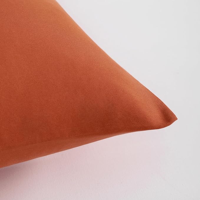 FLXXIE 2 Pack Microfiber King Pillow Cases, 1800 Super Soft Pillowcases with Envelope Closure, Wrinkle, Fade and Stain Resistant Pillow Covers, 20x36, Burnt Orange