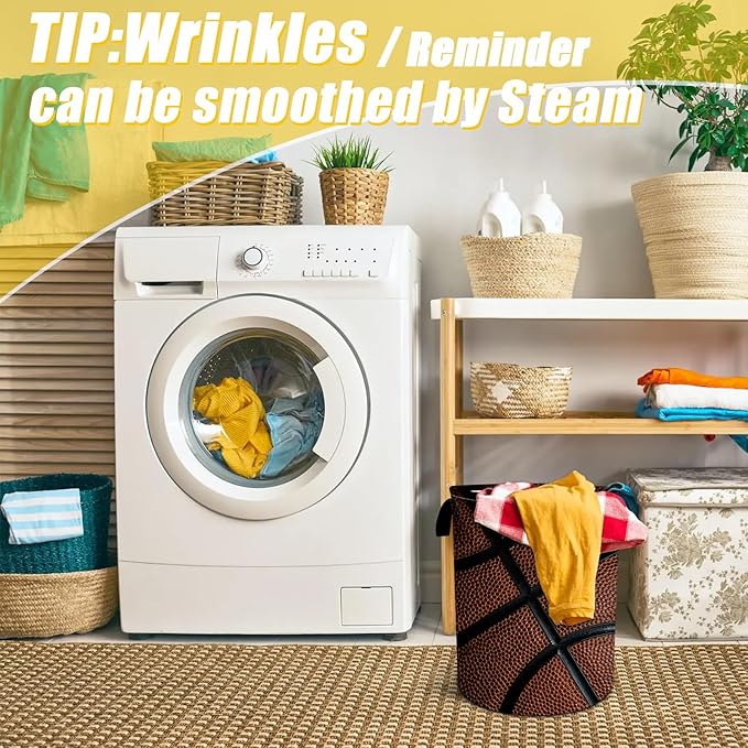 Basketball Texture Laundry Basket,Foldable Oxford Cloth Funny Tote Bag Laundry Hamper Clothes Storage Bucket Toy Organizer For Bathroom Laundry Storage Bedroom 18.9x16.5