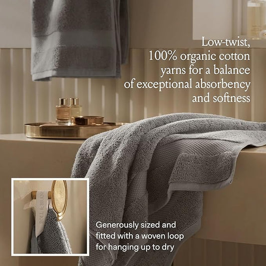 BOLL & BRANCH Plush Bath Sheet Set - Oak - 6 Piece - Includes 2 Oversized Bath Sheets, 2 Hand Towels & 2 Washcloths - 100% Organic Cotton - Ultra Soft & Luxurious - Quick Absorbing